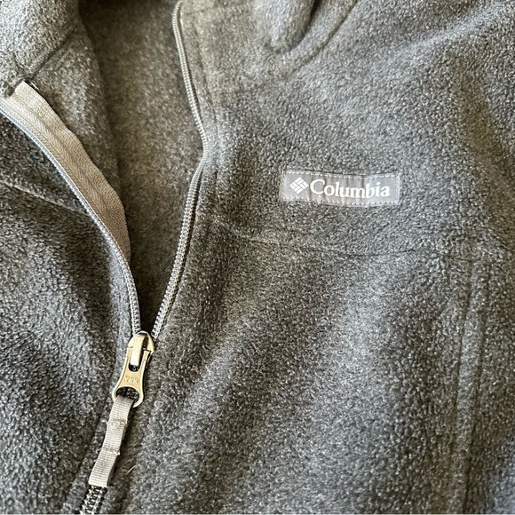 Columbia Boys Steens Mountain Fleece Zip Up Jackets Light Grey/Dark Grey 10/12 - Picture 2 of 7